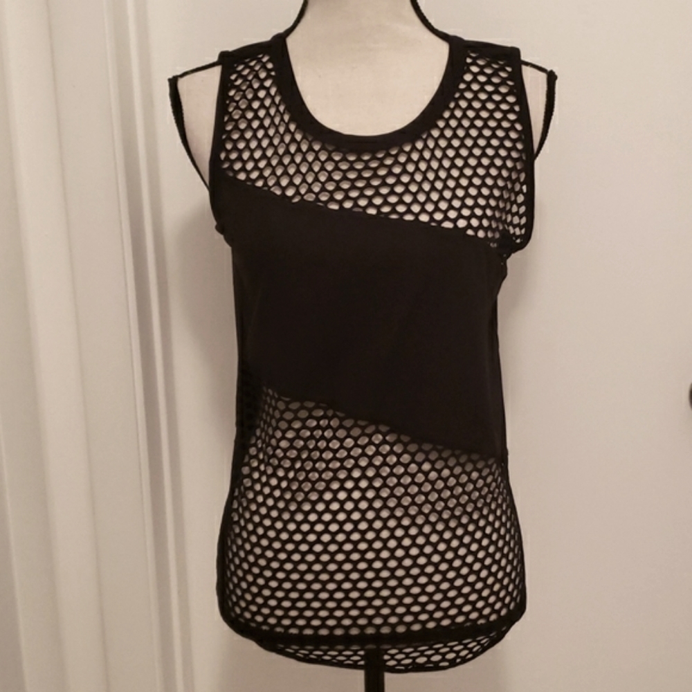 Bundle 4 for $20 - Yogalicious Black Mesh Tank Top